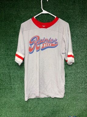 True Vintage RARE 70s Rainer Beer Jersey Shirt Seattle Brewery